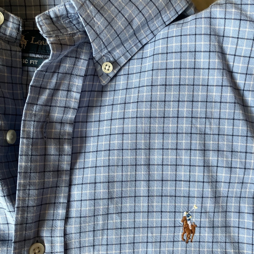 Ralph Lauren Classic Fit Blue Plaid Classic‎ Fit XXL Cotton Long Sleeve